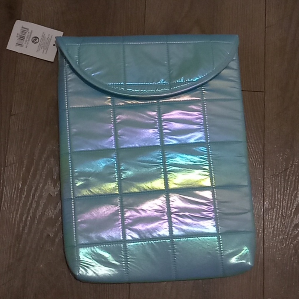 Laptop Sleeve- Teal Iradesant Velcro Sleeve (14.5 × 11.25)